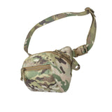 Camouflage crossbody bag on a white background