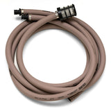 brown flexzilla water hose for cana provisions ar-1 water transfer pump system with fittings on a white background
