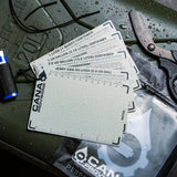 cana provisions water data card core kit shown on a green jerry can with other assorted accessories in the background